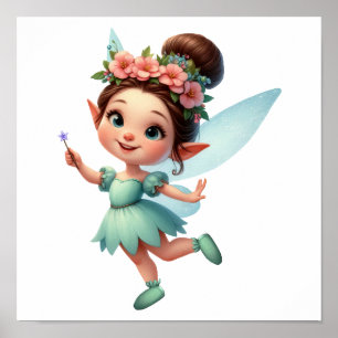 Eine zauberhafte kleine Cartoon Fairy Poster