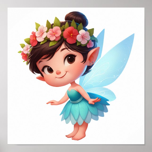 Eine zauberhafte kleine Cartoon Fairy Poster (Vorne)