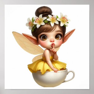 Eine zauberhafte kleine Cartoon Fairy Poster