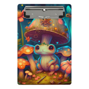 Eine zauberhafte Pilzfrösche-Zwischenwand Mini Klemmbrett