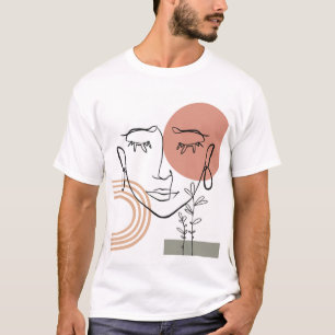 Eine zeichnend Linie für Frauen. Zeitgenössische V T-Shirt