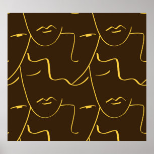 Eine Zeile Zeichne das Muster Poster