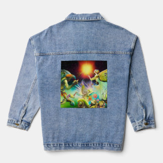 Eine Zeit, in der Ölgemälde in Umlauf gebracht wer Jeansjacke