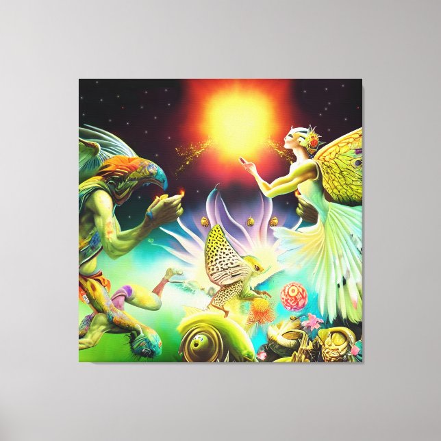 Eine Zeit, in der Ölgemälde in Umlauf gebracht wer Leinwanddruck (Vorderseite)