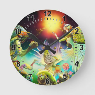 Eine Zeit, in der Ölgemälde in Umlauf gebracht wer Runde Wanduhr