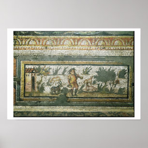 Eine Ziegenlandschaft mit ihren Ziegen, Details de Poster