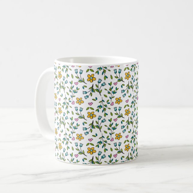 EINE ZIERLICHE BLUMEN-TASSE KAFFEETASSE (Vorderseite Links)