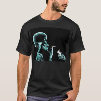 eine Zigarette anzünden Röntgen Skelett T-Shirt