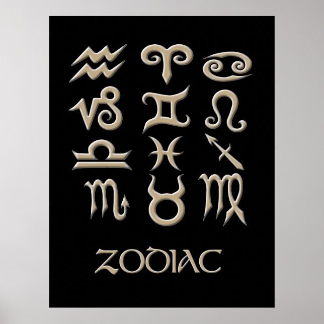Eine Zodiac-Symboldiagramm Poster (Vorne)