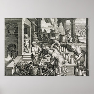 Eine Zuckermühle und die Zuckererzeugung Poster