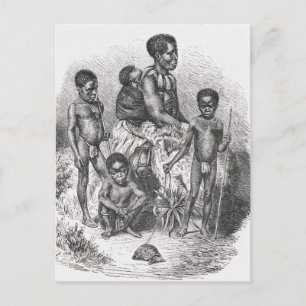Eine Zulu-Familie aus der Geschichte der Menschhei Postkarte
