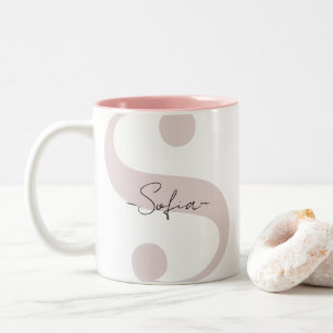 Eine zweifarbige Kaffeetasse, verziert mit Ihrem e Tasse