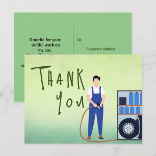 Einem Mechaniker danken Postkarte