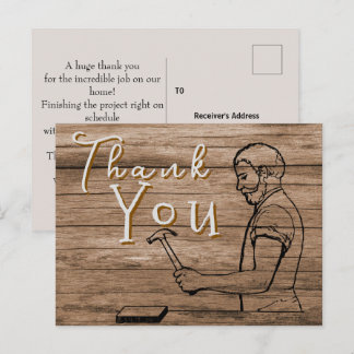 Einem Tischler danken Postkarte
