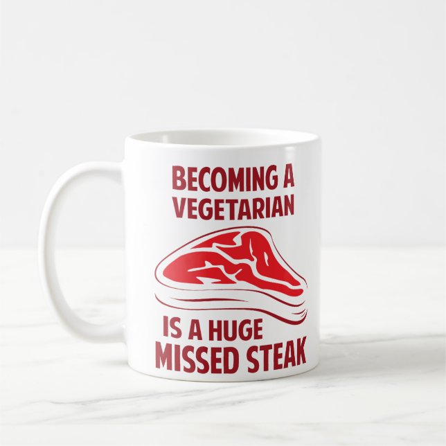 Einem Vegetarier zu stehen ist ein enormes Tasse (Links)