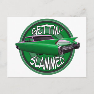 einen 1960er Cadillac Green Mamba auf den Boden st Postkarte