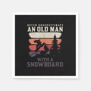Einen alten Mann mit Snowboard nie unterschätzen Serviette