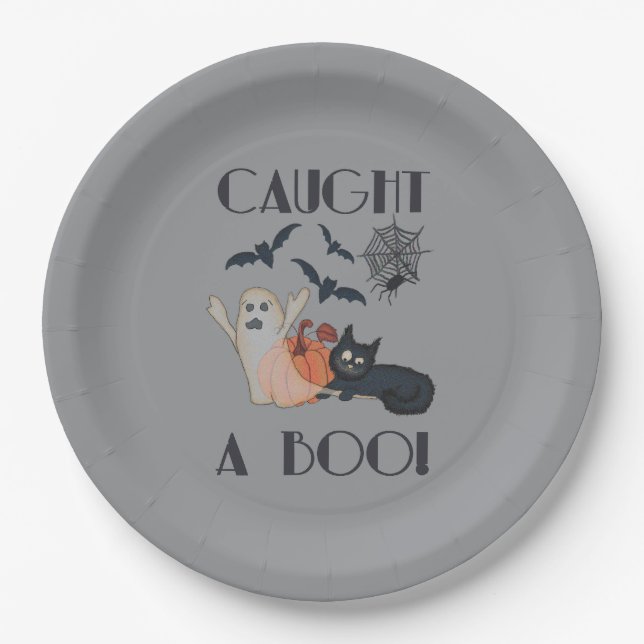 Einen Boo gefangen! Pappteller (Vorderseite)