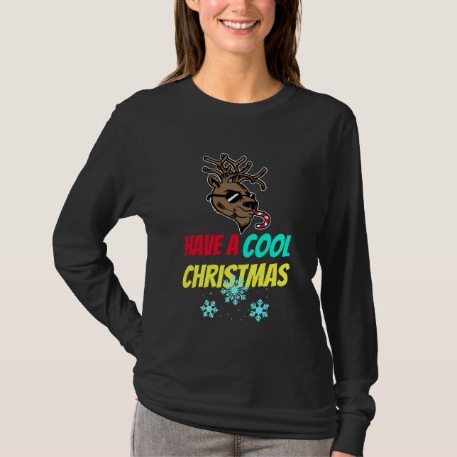 Einen Coolen Weihnachts-Rentier Weihnachtsfest T - T-Shirt (Vorderseite)