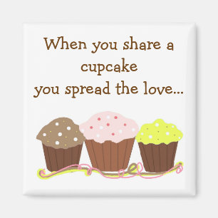 Einen Cupcake teilen ... Magnet