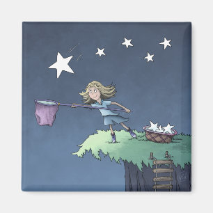 Einen fallenden Stern fangen - Wünsche sammeln Mag Magnet