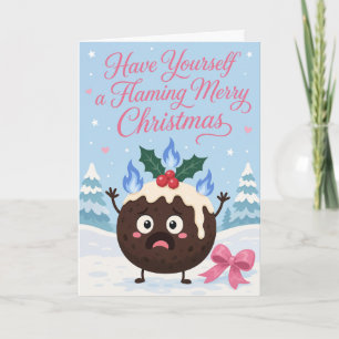 Einen flammenden frohen Weihnachten Karte