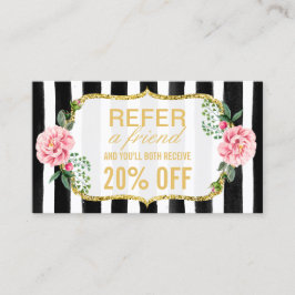 Einen Freund | Anleitung für rosa, florale Streife Empfehlungskarte