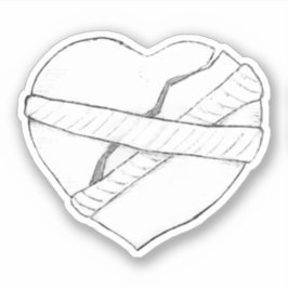 Einen gebrochenen Herz-Sketch reparieren Aufkleber