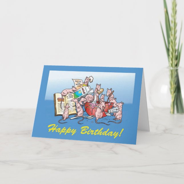 Einen Geburtstagskuchen machen! Karte (Vorderseite)