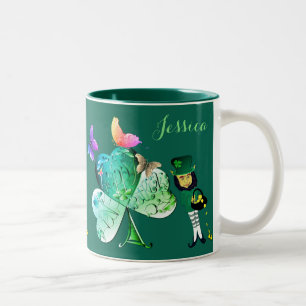 "Einen glücklichen St. Patrick's Day" Leprechaun Zweifarbige Tasse