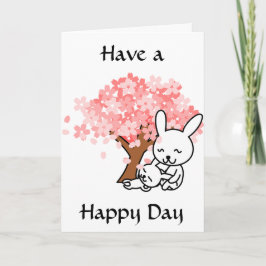 Einen glücklichen Tag, Niedliche Bunnies unter Bau Karte
