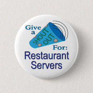 Einen Gruß an Restaurantbediener Button