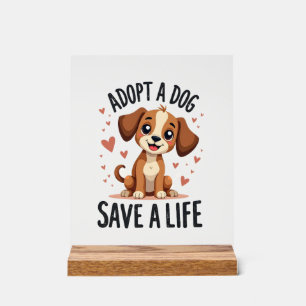 Einen Hund Adoptieren Ein Leben Retten Vintage Süß Acrylschild