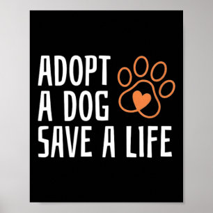 Einen Hund adoptieren rettet ein Leben Nationaler Poster