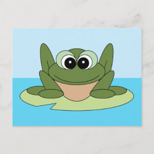 Einen lächelnden Frosch mit Postkarte teilen