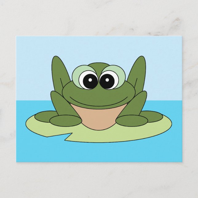 Einen lächelnden Frosch mit Postkarte teilen (Vorderseite)