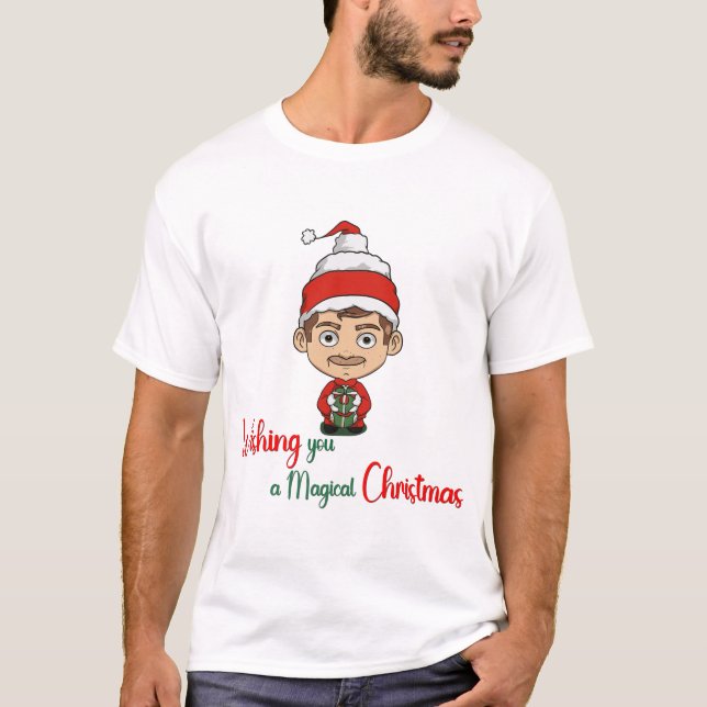 Einen magischen Weihnachtsmann wünschen T-Shirt (Vorderseite)