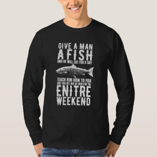 Einen Mann einen Fisch geben - Retro-Not-Fischen T-Shirt