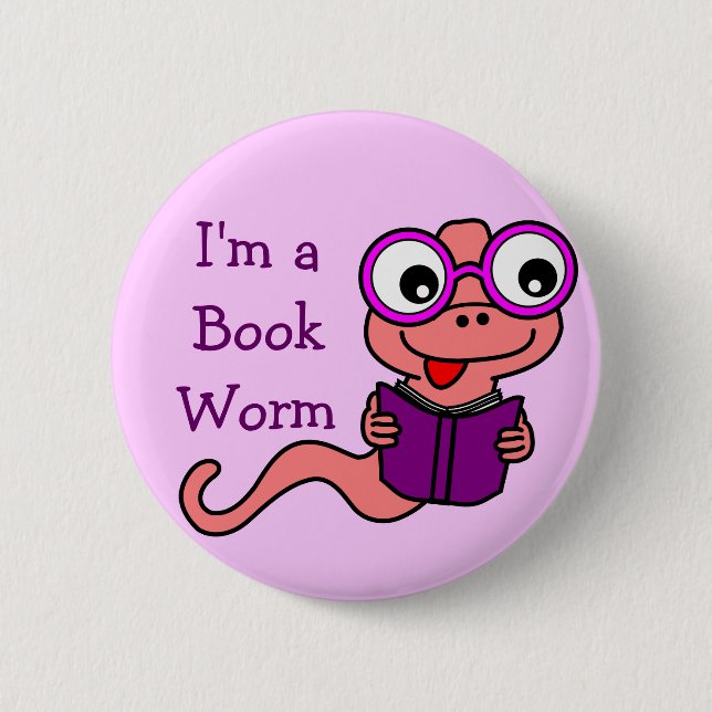 Einen Monat lesen: Ich bin ein Buch-Wurm Button (Vorderseite)