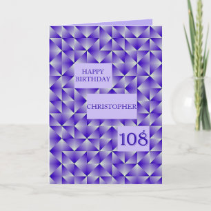 Einen Namen 108. Geburtstag mit Lila Formen hinzuf Karte