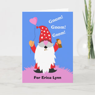 Einen Namen Valentinstag Niedliche Gnomschokolade Karte