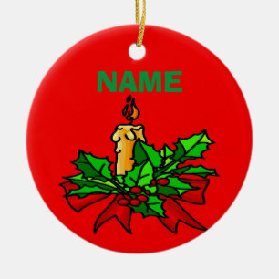 Einen Namen Weihnachtsbaum hinzufügen Keramik Ornament