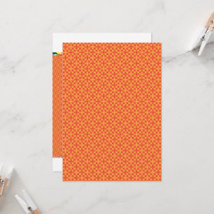 einen orange-gelben Hintergrund mit kleinen Quadra Einladung
