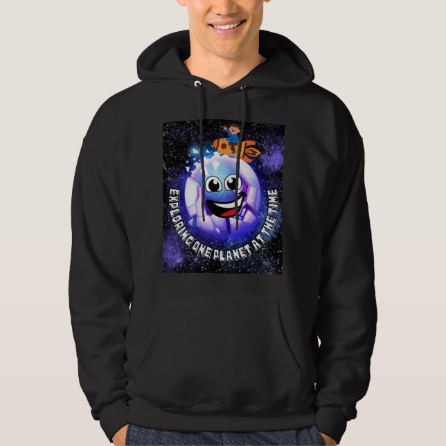 Einen Planeten zu erkunden. Junge in einer Rakete Hoodie (Vorderseite)