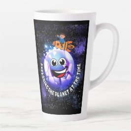 Einen Planeten zu erkunden. Junge in einer Rakete Milchtasse