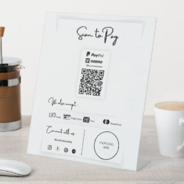Einen QR-Code bezahlen Sockelschild