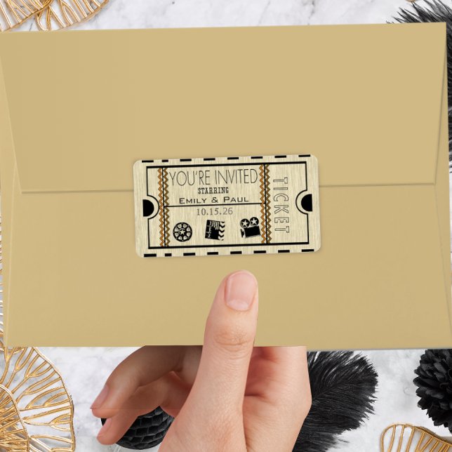 Einen Save the Date RickRack Trim einräumen Adressaufkleber (Von Creator hochgeladen)