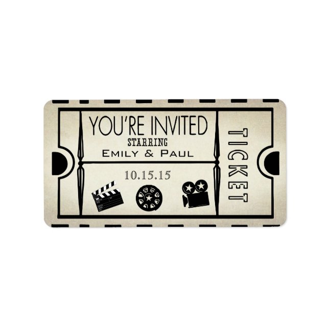 Einen Save the Date RickRack Trim einräumen Adressaufkleber (Vorne)