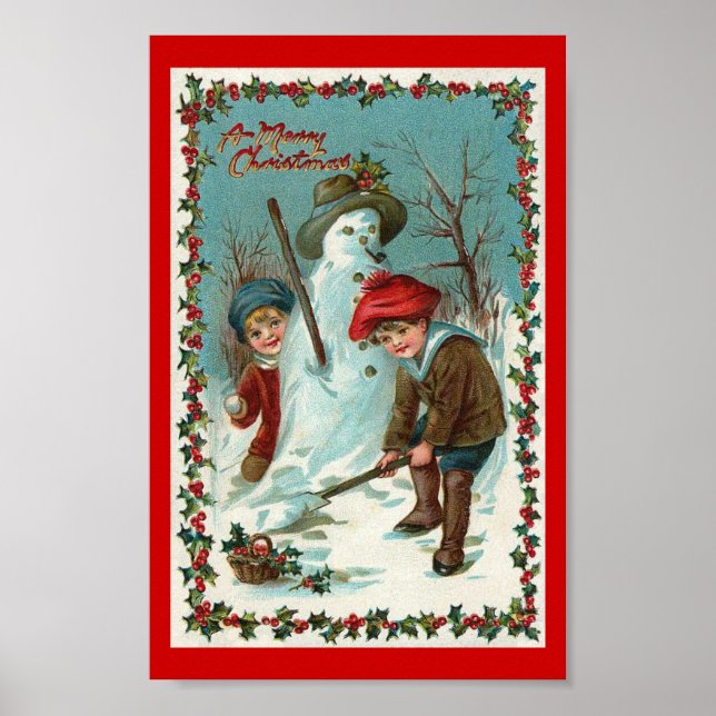 Einen Schneemann machen Poster (Vorne)