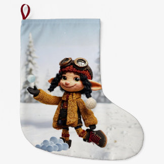 Einen Schneetag genießen Großer Weihnachtsstrumpf